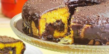 bolo de cenoura trufado de brigadeiro