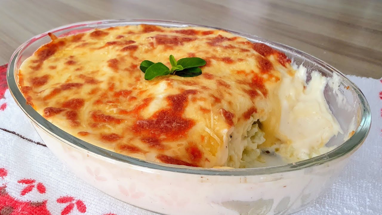 @angeladrulla Receita de couve-flor gratinada bem fácil de preguiçoso