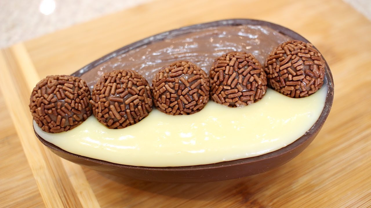 @isamaramancio preparou um ovo de páscoa trufado de brigadeiro que é de tirar o ar