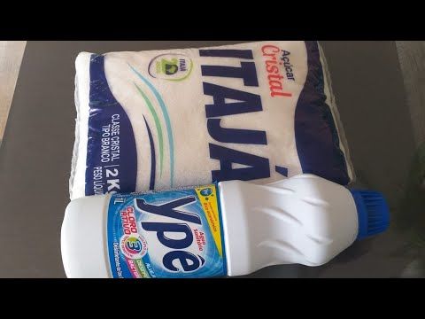 água sanitária com açúcar