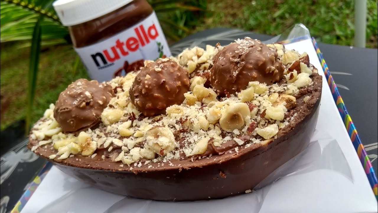 ovo de Páscoa de colher Ferrero Rocher fácil @chocolateealegria