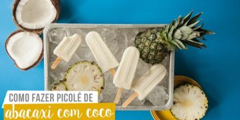 Picolé de abacaxi com coco ralado