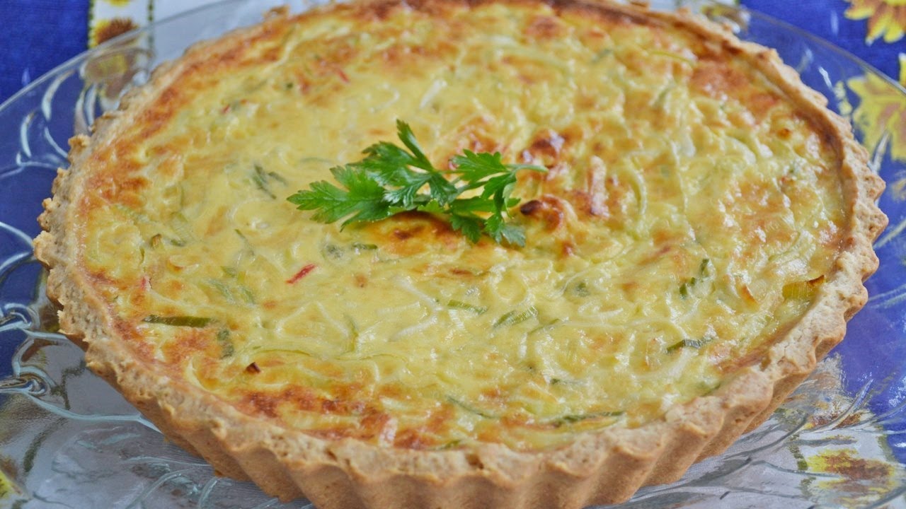 quiche sem glúten fácil com alho poró