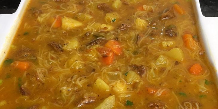 Receita de sopa de carne muito fácil, rápido e simples [tudo gostoso]