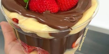 Mousse de morango com Nutella