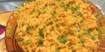 arroz de camarão com leite de coco