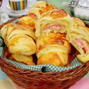 Receita de croissant de queijo parma fácil, simples e rápido