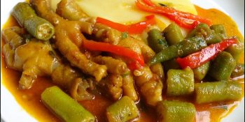 frango com quiabo e angu