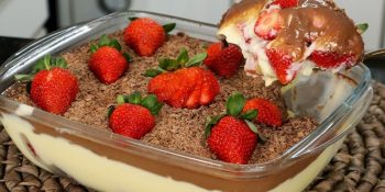 pavê de nutella com morangos