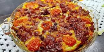 Quiche de brócolis com bacon