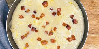 Caldo de batata com queijo e bacon