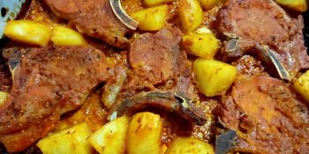 Bisteca de porco assada