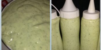 Molho de alho com ovo cozido
