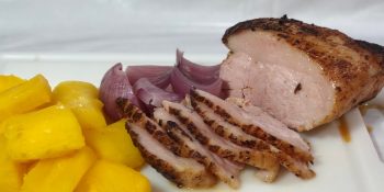 Picanha suína com mandioca