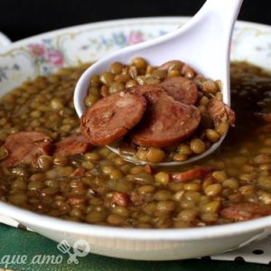Lentilhas com calabresa simples, tudo gostoso ana maria braga