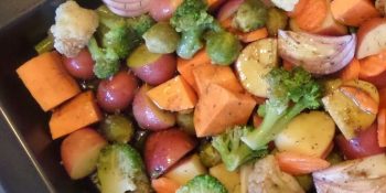 legumes ao forno com papel alumínio