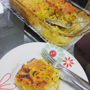 Lasanha de frango ao curry