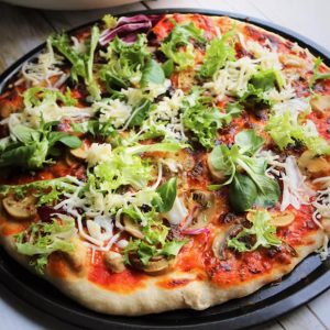 Massa de pizza com pão