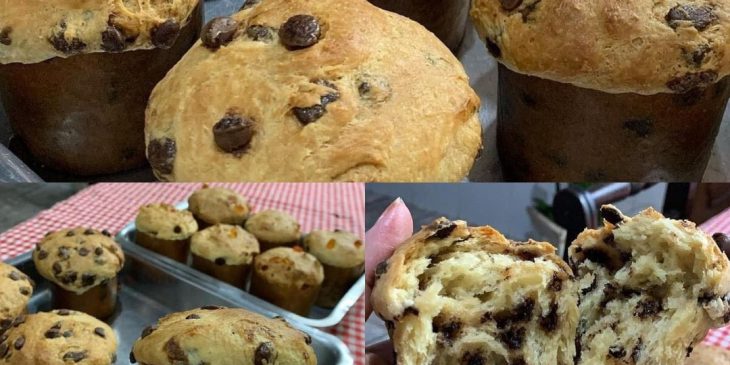 Panetone de chocolate de liquidificador