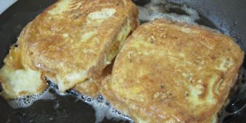 Sanduichão de pão velho com ovo