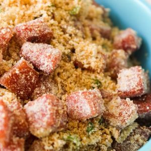 farofa de flocão com calabresa simples e fácil