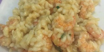 risoto de camarão com limão siciliano