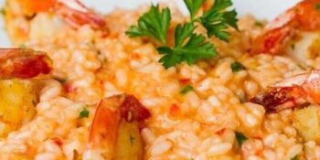 Risoto de camarão cremoso