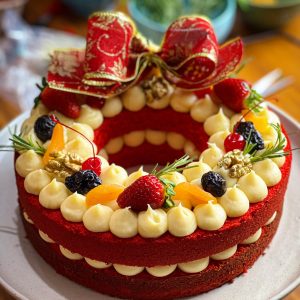 Bolo red velvet de natal