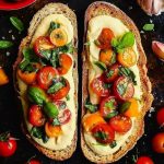 Bruschetta de tomate com manjericão