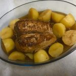Galinha com batatas na pressão