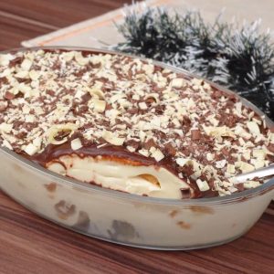 Pavê de biscoito champagne tradicional saboroso