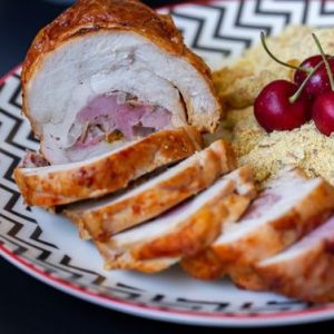 Peito de peru recheado tudo gostoso