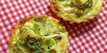 Quiche de alho-poró com ricota