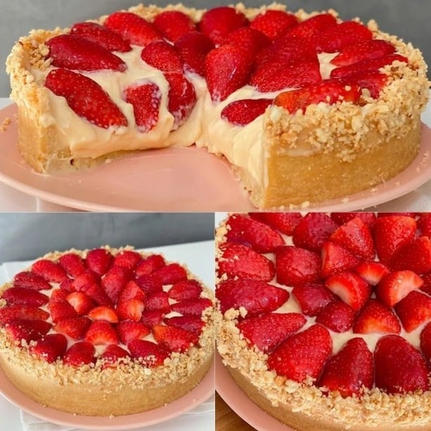 Torta de morango simples