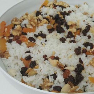 arroz natalino com passas tudo gostoso