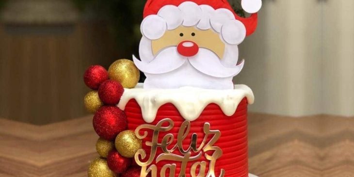 topo de bolo de papai Noel