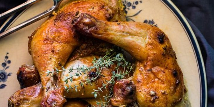 Frango assado com orégano simples fáicl e prático