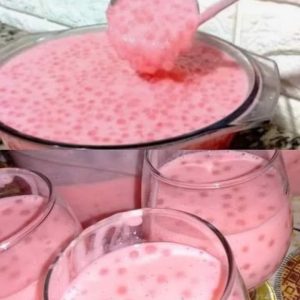 Sagu com leite condensado