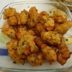 bolinho de arroz com frango tudo gostoso