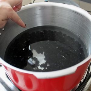 Feijão preto na pressão panela simples