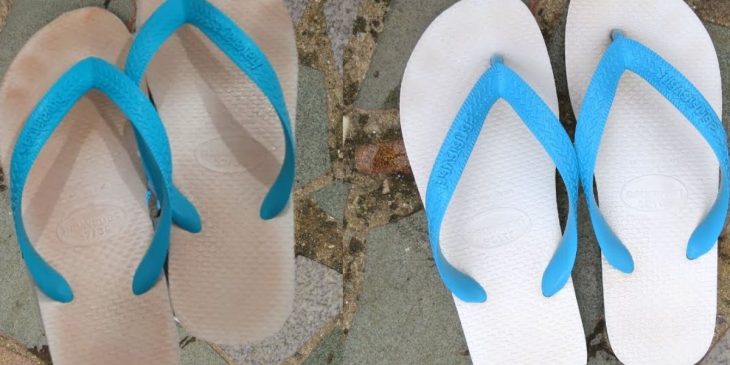 limpar havaiana branca