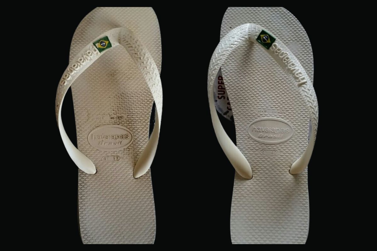 limpar havaiana branca