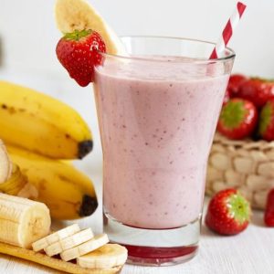 vitamina de morango e banana saudável tudo gostoso