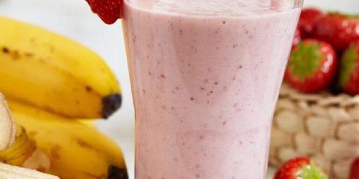 vitamina de morango e banana saudável tudo gostoso