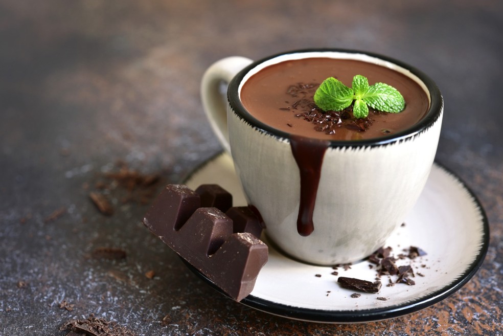 Chocolate quente com hortelã
