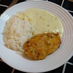 Frango grelhado com creme de milho