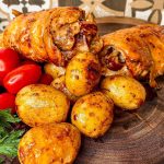 Frango recheado de forno