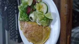 Omelete com mandioca