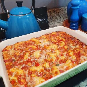 Pizza de sardinha de liquidificador