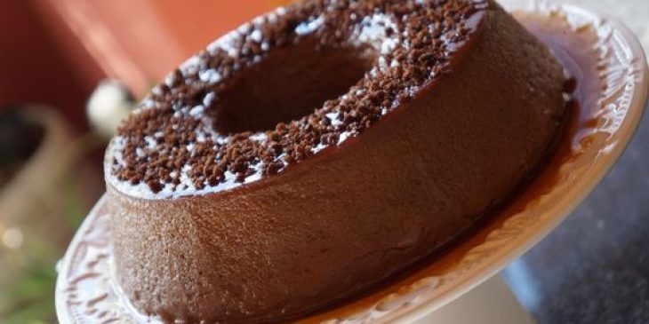 Flan de ovomaltine pudim chocolate